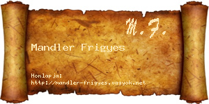 Mandler Frigyes névjegykártya